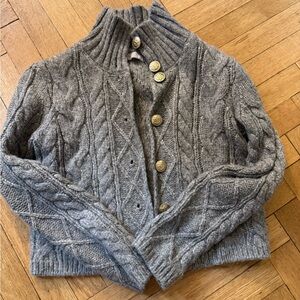 JCREW Gray Cable Knit Women’s cardigan